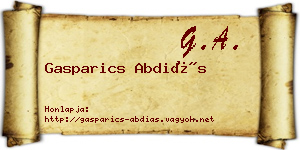 Gasparics Abdiás névjegykártya